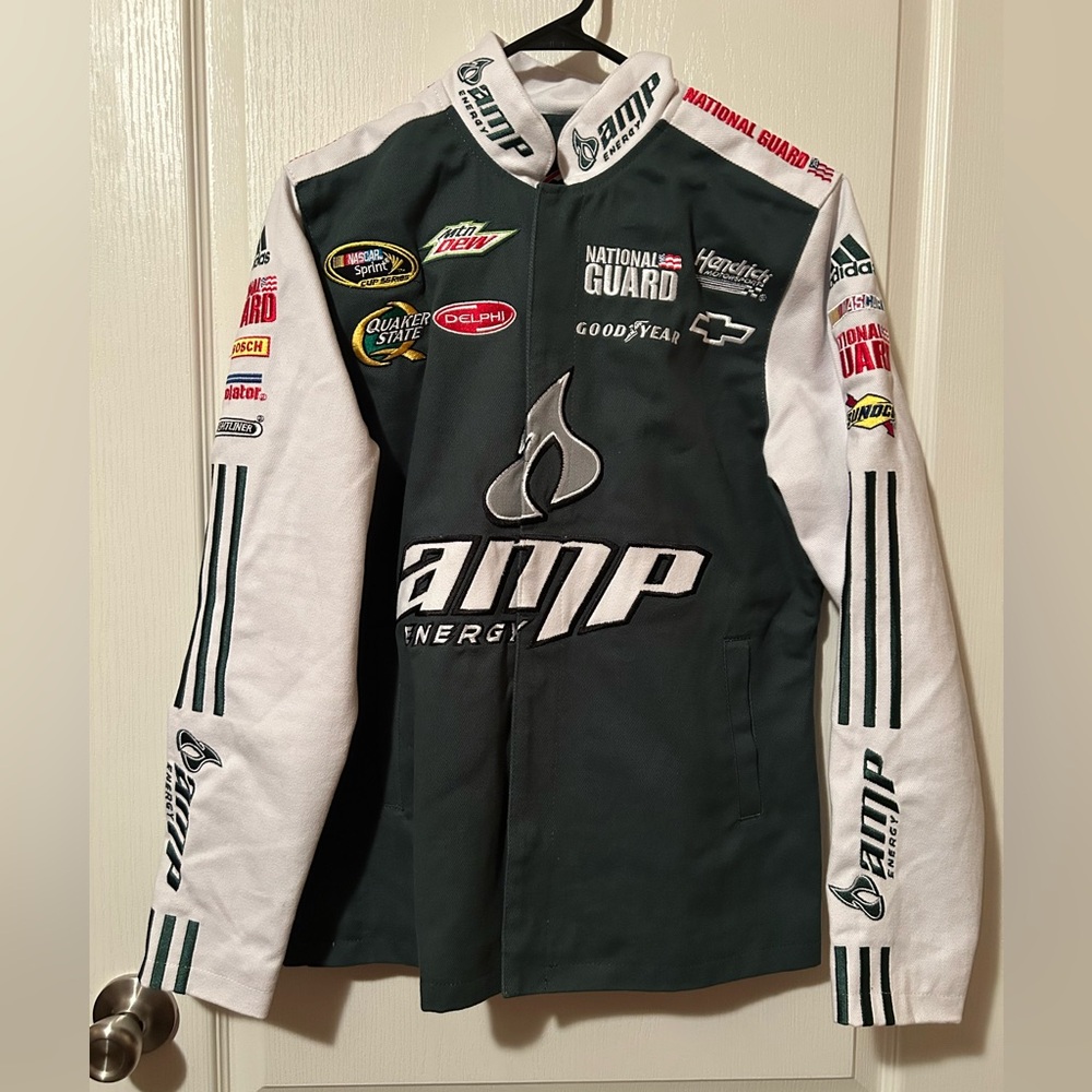 Vintage Adidas Dale Earnhardt Jr Amp Energy Nascar Track Racing Jacket